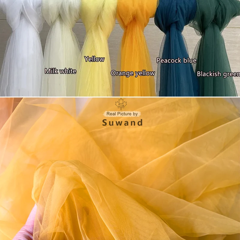 White Yellow Soft Tulle Fabric High-density Width 1.6 M Mesh Fabric for Veils Tutu Dress Gowns Backdrops DIY Sewing Material
White Yellow Soft Tulle Fabric High-density Width 1.6 M Mesh Fabric for Veils Tutu Dress Gowns Backdrops DIY Sewing Material