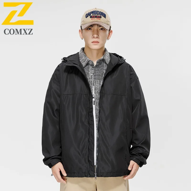 COMXZ 2025 для мужчин и женщин, легкая куртка с капюшоном в корейском стиле, весна-осень, повседневное свободное дышащее удобное пальто
COMXZ 2025 для мужчин и женщин, легкая куртка с капюшоном в корейском стиле, весна-осень, повседневное свободное дышащее удобное пальто