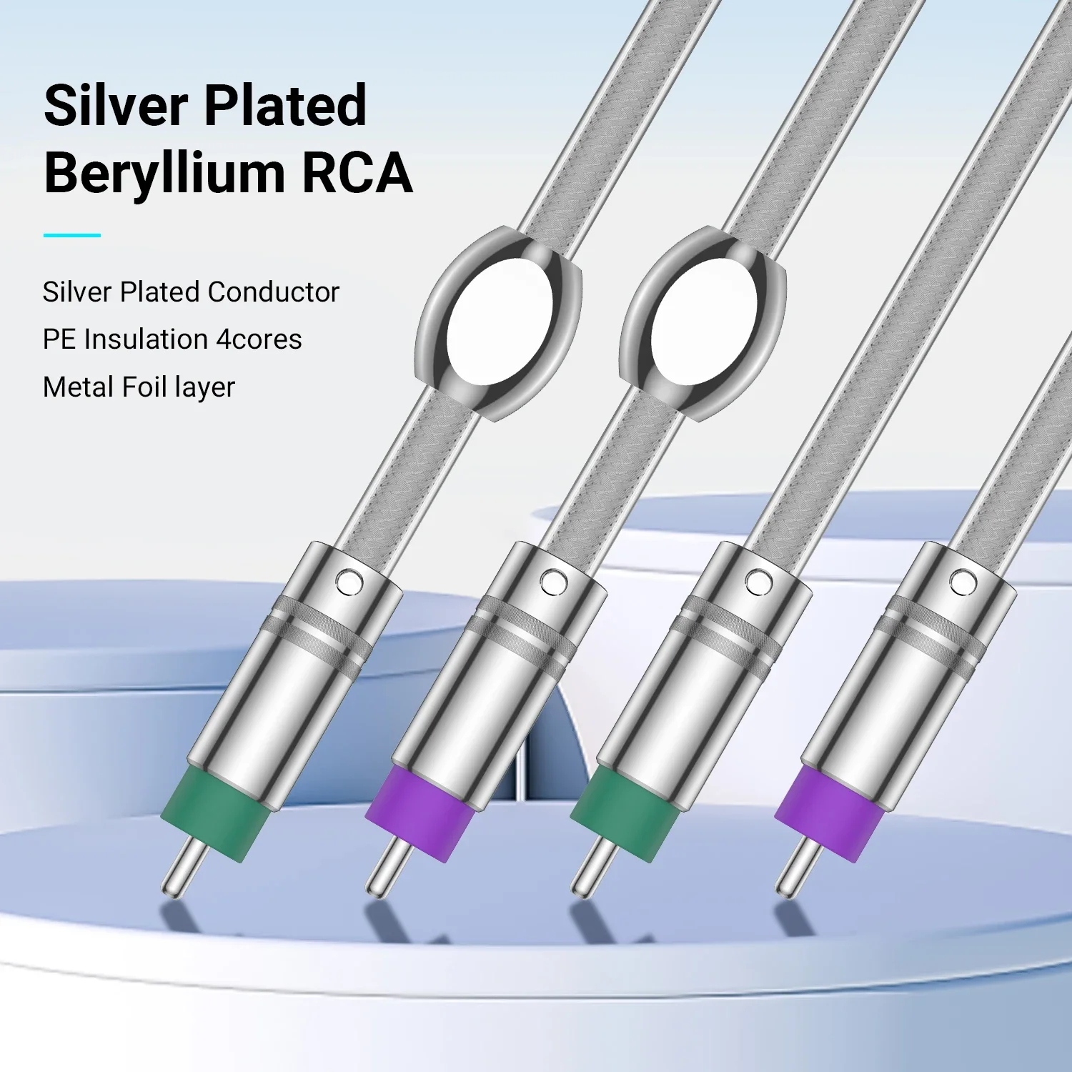 Audiocrast OFC Silver Plated RCA Cable Male to Male Hifi Audio Cable For Mixer Microphone Amplifier CD Player
Audiocrast OFC Silver Plated RCA Cable Male to Male Hifi Audio Cable For Mixer Microphone Amplifier CD Player