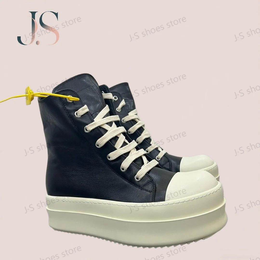R-o Luxury Men Shoe Black Leather High Top Shoes Women Sneaker Casual Boot Zip 6cm Thick Sole Sneakers Pantshoes Ankle Boots
R-o Luxury Men Shoe Black Leather High Top Shoes Women Sneaker Casual Boot Zip 6cm Thick Sole Sneakers Pantshoes Ankle Boots