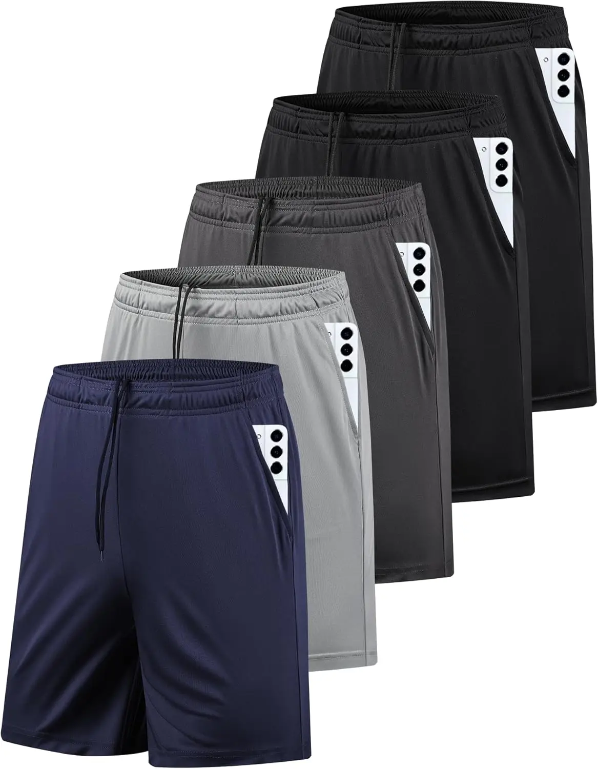 5 Pack Men's Athletic Gym Shorts with Pockets Quick Dry Activewear Workout Running Shorts for Men
5 Pack Men's Athletic Gym Shorts with Pockets Quick Dry Activewear Workout Running Shorts for Men