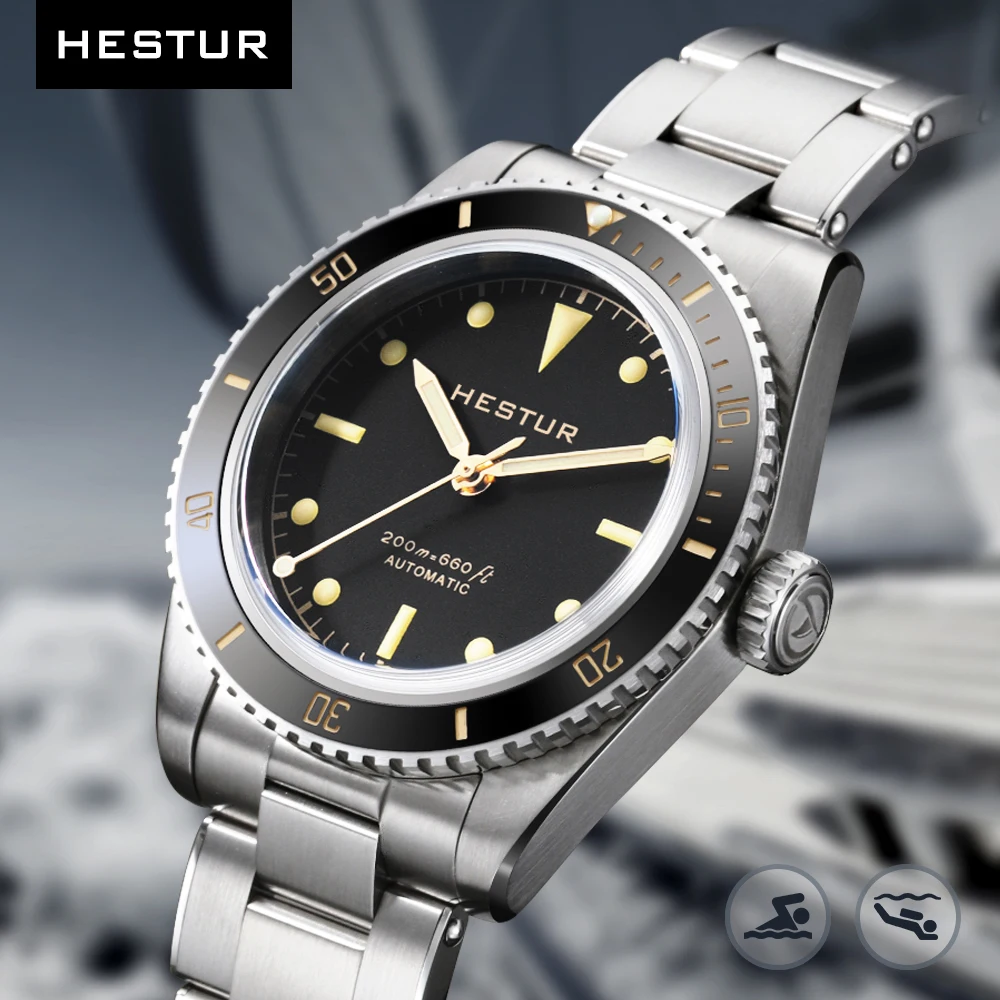 Hestur Automatic Mechanical Watch NH35 Vintage Sports Movement Watch For Men 200m Waterproof Luminous 2023 Men's Diver Watch
Hestur Automatic Mechanical Watch NH35 Vintage Sports Movement Watch For Men 200m Waterproof Luminous 2023 Men's Diver Watch