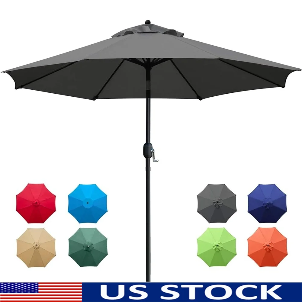 9Ft Patio Umbrella Outdoor Table Umbrella Waterproof Fade Resistant with Crank Tilt Iron Pole and 8 Sturdy Ribs Sun Protection
9Ft Patio Umbrella Outdoor Table Umbrella Waterproof Fade Resistant with Crank Tilt Iron Pole and 8 Sturdy Ribs Sun Protection