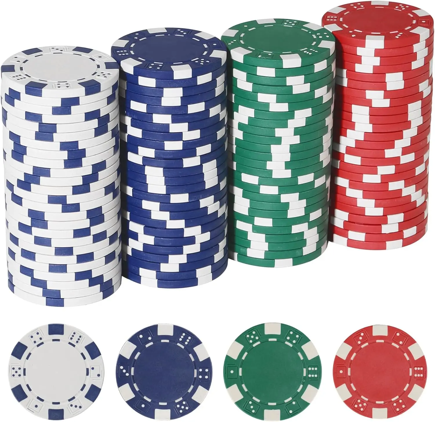 11.5g Casino Poker Chips Set, 100pc for Texas Hold'em, Blackjack, Card Games
11.5g Casino Poker Chips Set, 100pc for Texas Hold'em, Blackjack, Card Games