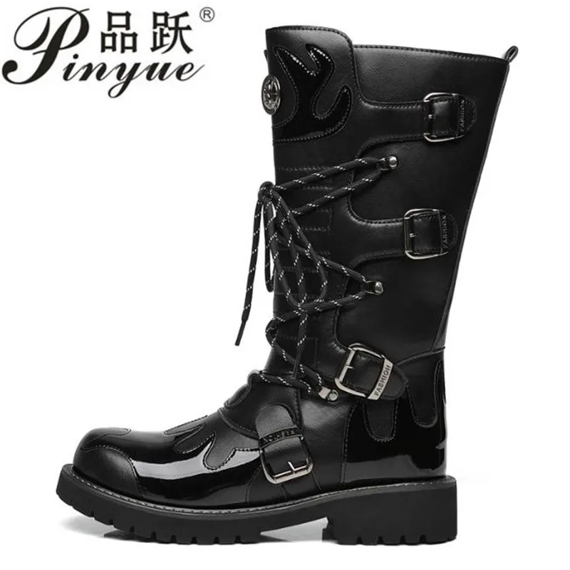 Winter Men Motorcycle Boots Fashion Mid-Calf Punk Rock Punk Shoes Mens PU Leather Black High top Casual Boot Man 38-46
Winter Men Motorcycle Boots Fashion Mid-Calf Punk Rock Punk Shoes Mens PU Leather Black High top Casual Boot Man 38-46