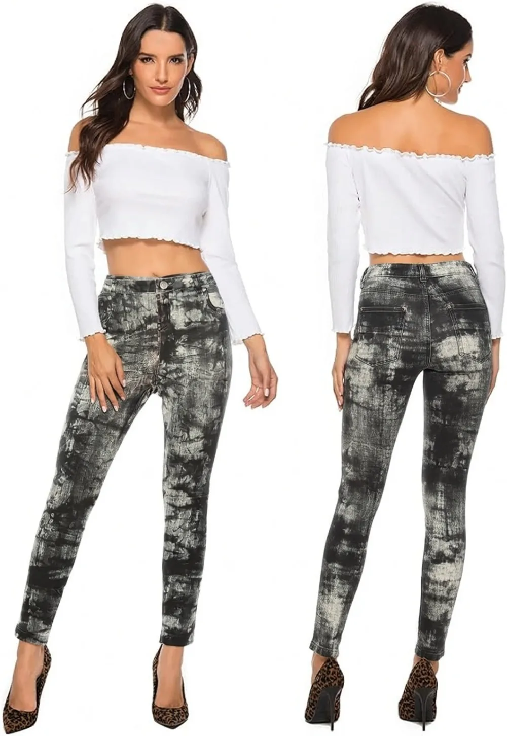 Women's Denim Print Fake Jeans Seamless Fleece Lined Leggings Full Length
Women's Denim Print Fake Jeans Seamless Fleece Lined Leggings Full Length
