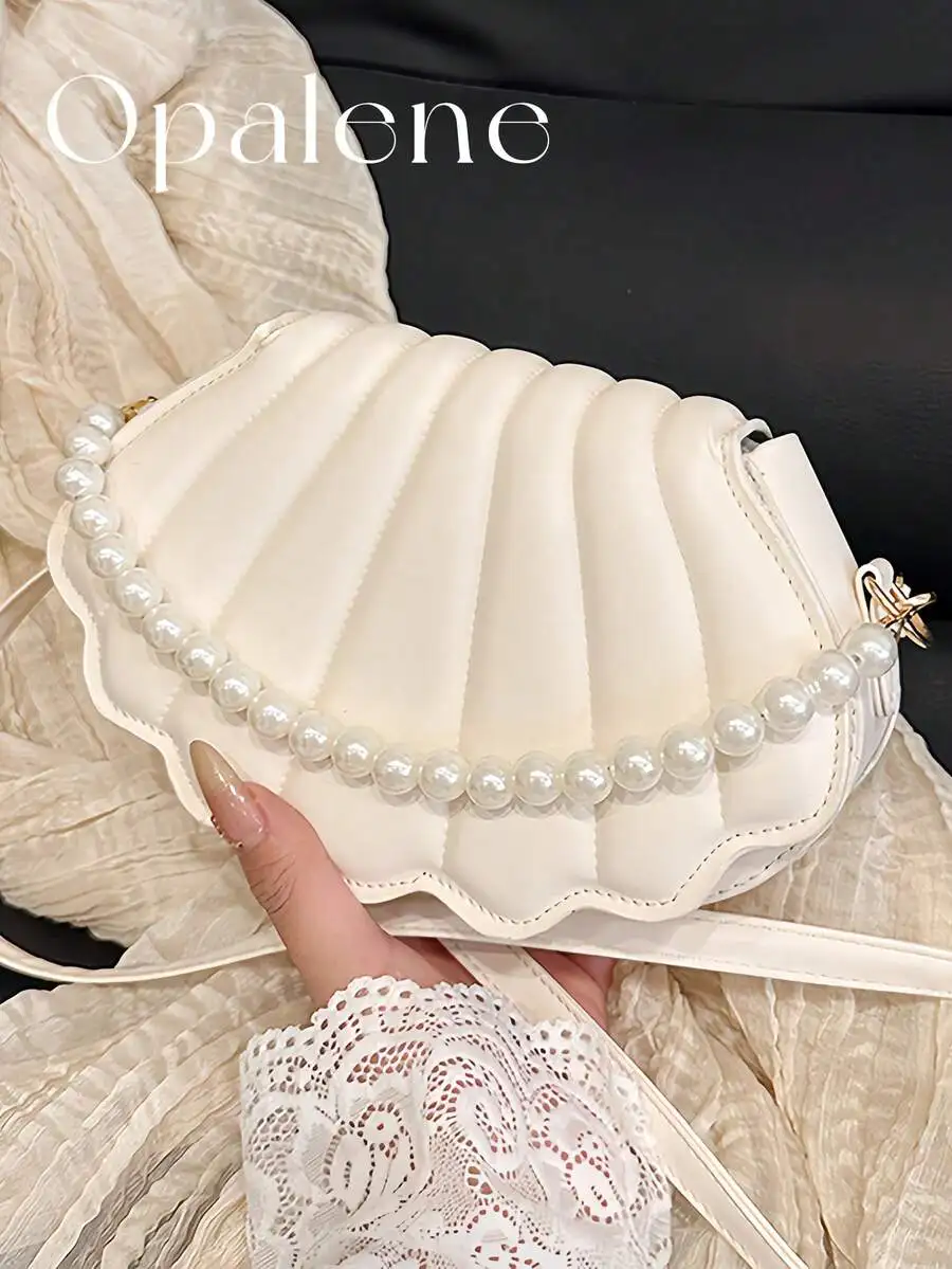 Shell Shaped Crossbody Bag For Women Faux Pearl Chain Handbag Mini Shoulder Purse Elegant Party Wedding Bag
Shell Shaped Crossbody Bag For Women Faux Pearl Chain Handbag Mini Shoulder Purse Elegant Party Wedding Bag