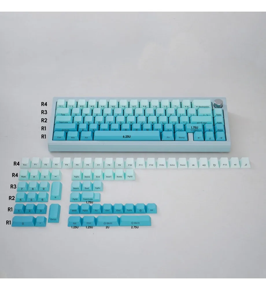 Keycap trend gradual change cyan positive/side engraved 125 key mechanical keyboard keycap PBT hot sublimation custom cherry
Keycap trend gradual change cyan positive/side engraved 125 key mechanical keyboard keycap PBT hot sublimation custom cherry