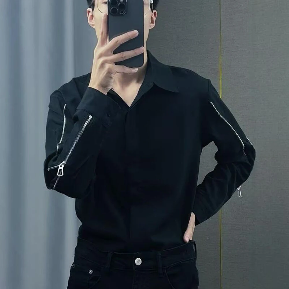Mens Shirt Y2k Double Zipper Casual Shirt Spring Streetwear Fashion Harajuku Long Sleeve Top Old Money Men'S Clothing 2025 New
Mens Shirt Y2k Double Zipper Casual Shirt Spring Streetwear Fashion Harajuku Long Sleeve Top Old Money Men'S Clothing 2025 New