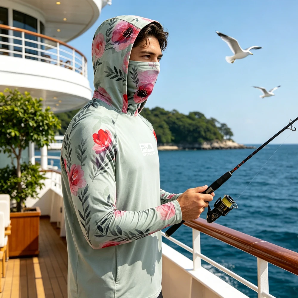 UPF50+ Men's Fishing Hoodie With Face Mask Long Sleeve Sun Protection Quick Dry Breathable Lightweight Outdoor Fishing Shirt
UPF50+ Men's Fishing Hoodie With Face Mask Long Sleeve Sun Protection Quick Dry Breathable Lightweight Outdoor Fishing Shirt