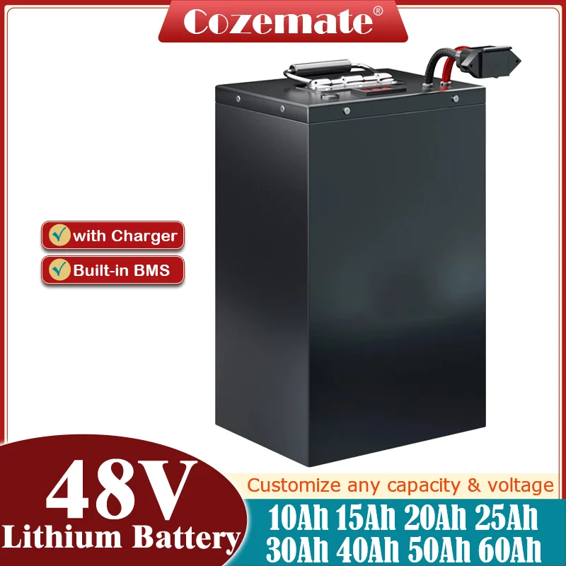 48V 10Ah 15Ah 20Ah 25Ah 30Ah 40Ah 50Ah 60Ah 70Ah Lithium Ion Battery for Electric Vehicle two-wheels sightseeing car + Charger
48V 10Ah 15Ah 20Ah 25Ah 30Ah 40Ah 50Ah 60Ah 70Ah Lithium Ion Battery for Electric Vehicle two-wheels sightseeing car + Charger