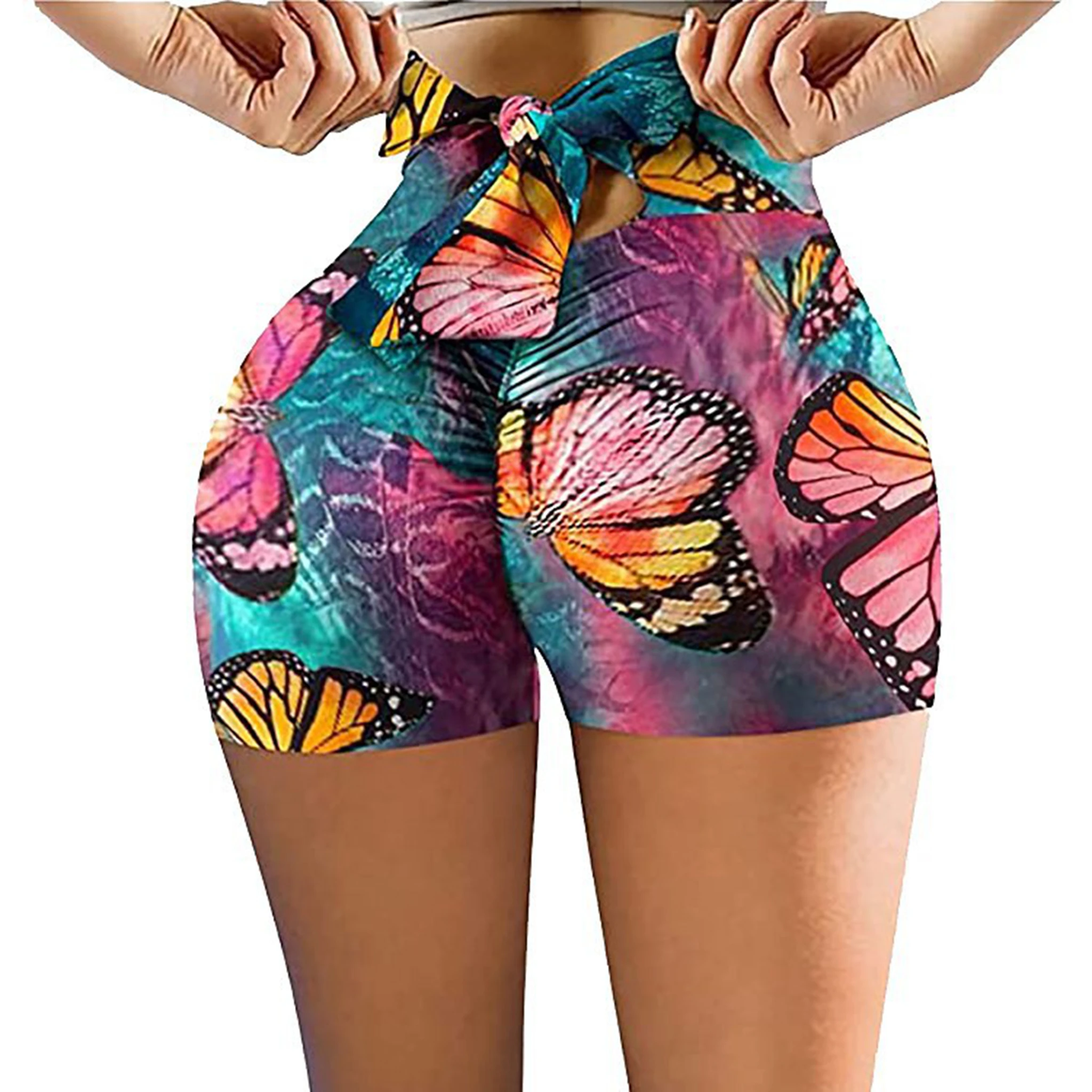 New style shorts with printed butterflies and a bow at the back waist, yoga pants for women.
New style shorts with printed butterflies and a bow at the back waist, yoga pants for women.