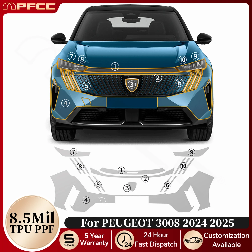 Pre-cut PPF For PEUGEOT 3008 2024 2025 TPU Paint Protection Film Car Body Anti-scratch Clear Bra Invisible Resistant Repairable
Pre-cut PPF For PEUGEOT 3008 2024 2025 TPU Paint Protection Film Car Body Anti-scratch Clear Bra Invisible Resistant Repairable