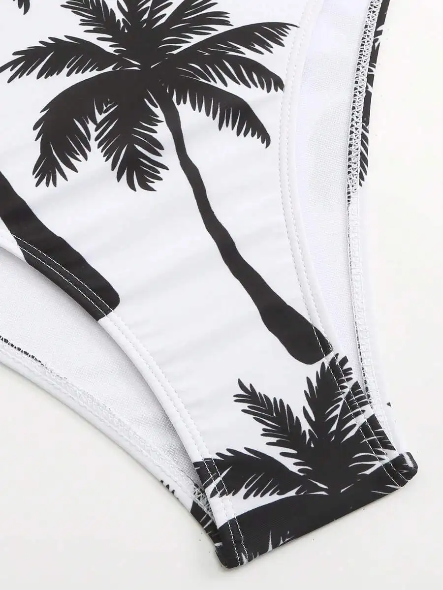Women Two Piece Swimsuit Set With Palm Tree Print Mesh Skirt Cover Up
Women Two Piece Swimsuit Set With Palm Tree Print Mesh Skirt Cover Up