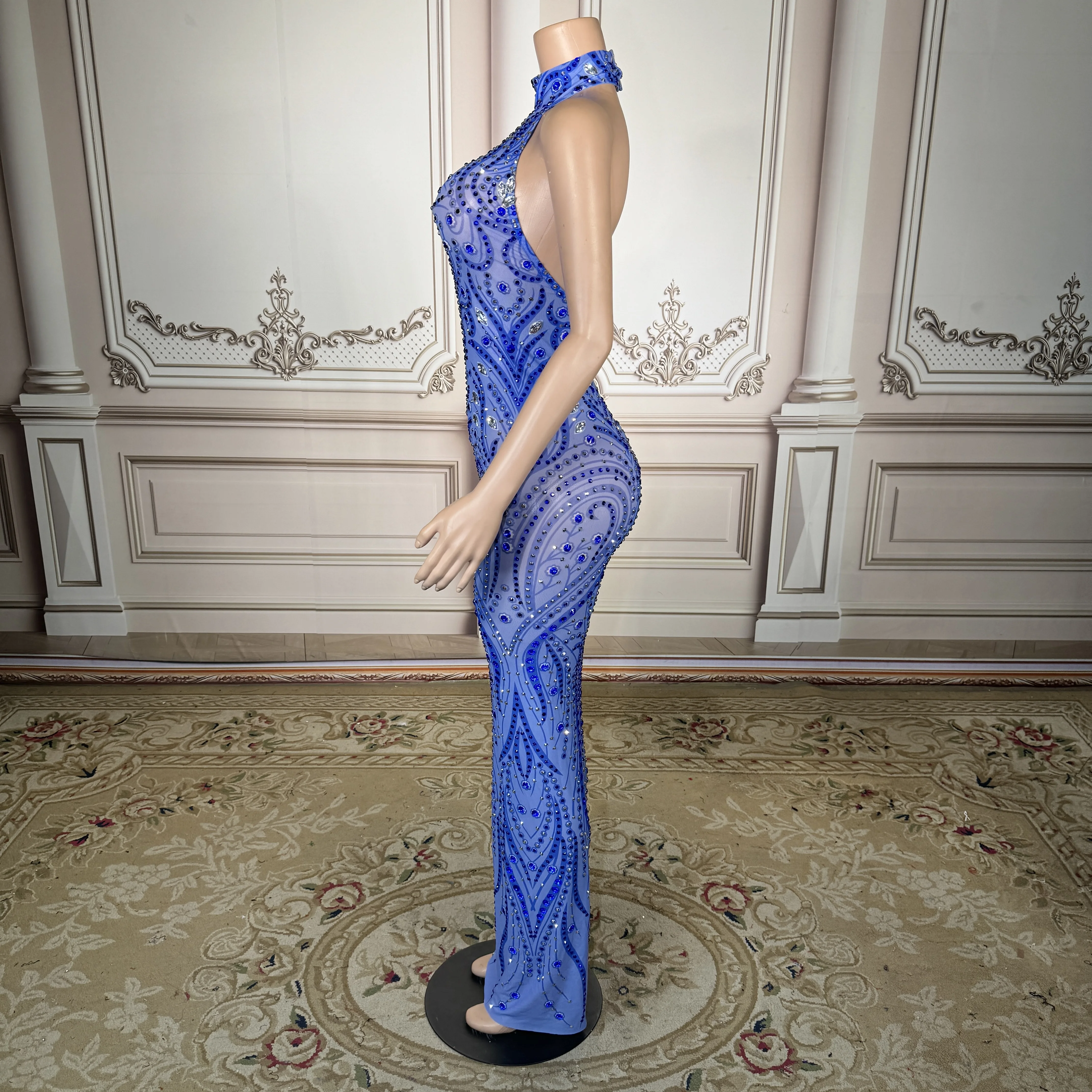 ZD Advanced Sensational Blue Rhinestone Hanging Neck Bareback Long Dress Sexy Hip Wrapping Tail Tail Evening Dress,Banquet Party
ZD Advanced Sensational Blue Rhinestone Hanging Neck Bareback Long Dress Sexy Hip Wrapping Tail Tail Evening Dress,Banquet Party