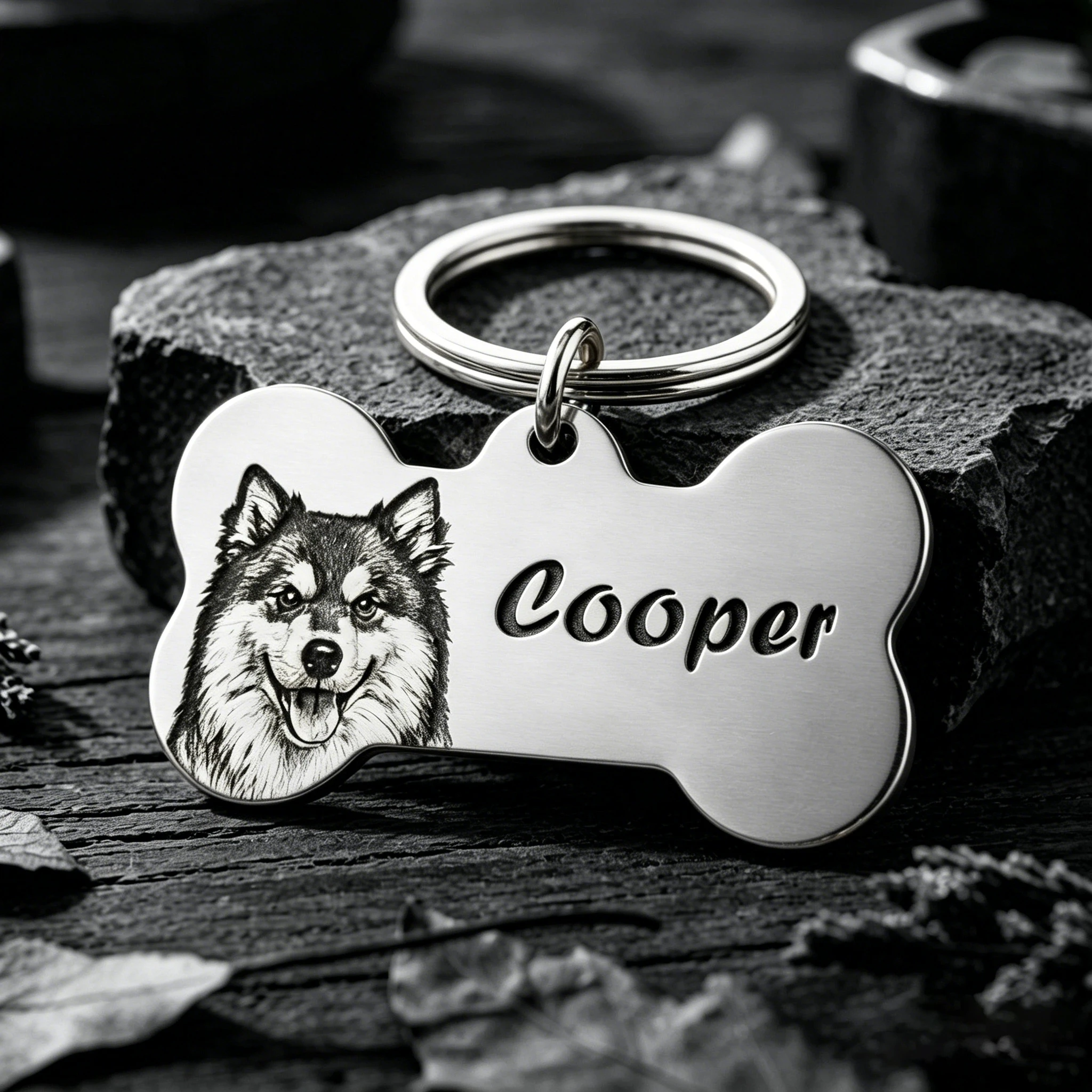 Custom Pet Dog Keychain Bone Shape Stainless Steel Engraved Dog Portrait Name Tag ID Pendant Memorial Gift for Owners Cat
Custom Pet Dog Keychain Bone Shape Stainless Steel Engraved Dog Portrait Name Tag ID Pendant Memorial Gift for Owners Cat