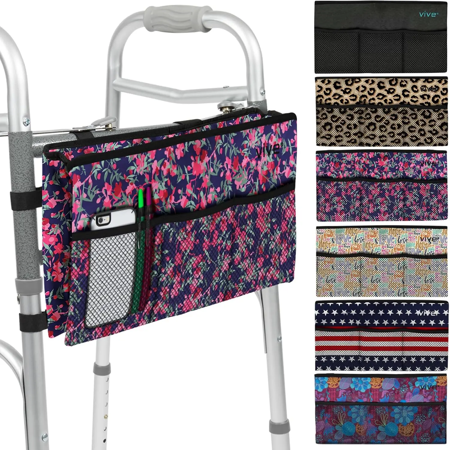 Universal Walker Bag - Water Resistant, Lightweight, Fits All Walkers, Front Attachment with Secure Pockets
Universal Walker Bag - Water Resistant, Lightweight, Fits All Walkers, Front Attachment with Secure Pockets