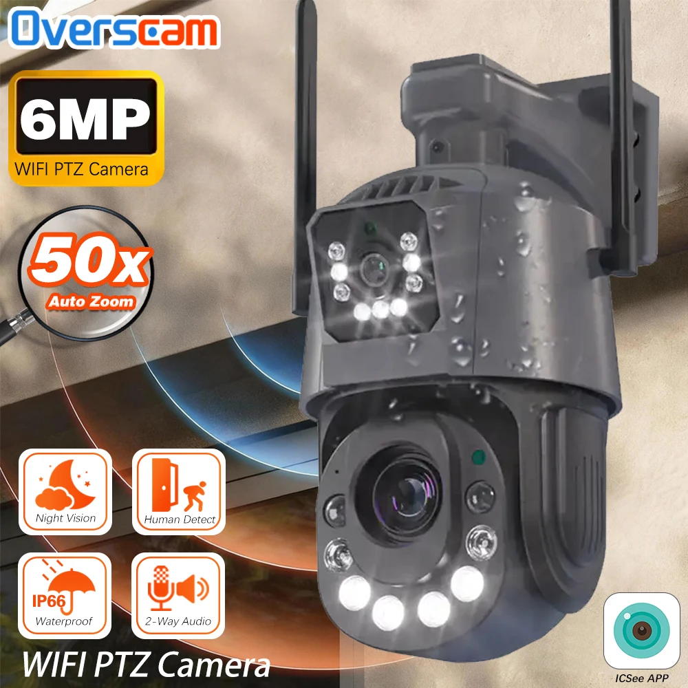 6MP 50x 30x Zoom Wi-Fi PTZ IP-камера Открытый двойной объектив Двойной экран Обнаружение человека Беспроводная камера видеонаблюдения 3K
6MP 50x 30x Zoom Wi-Fi PTZ IP-камера Открытый двойной объектив Двойной экран Обнаружение человека Беспроводная камера видеонаблюдения 3K