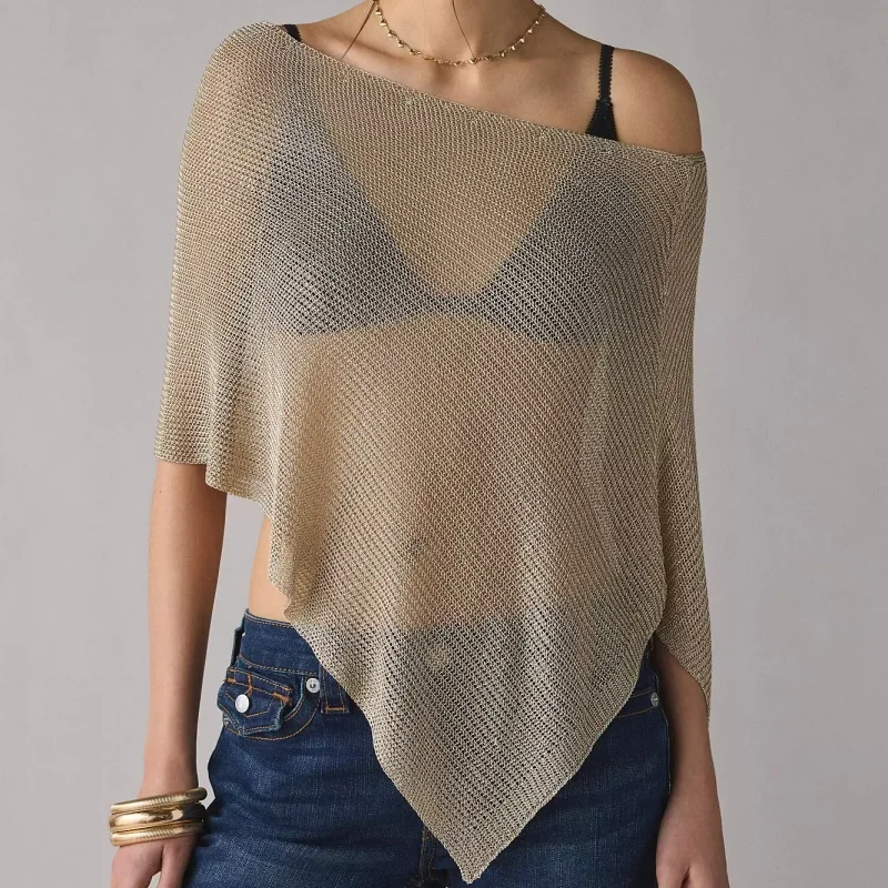 Fashion Women Crochet Sheer Poncho Tops Asymmetrical Shrug Pullover Knit Bolero Cover-Ups Beachwear
Fashion Women Crochet Sheer Poncho Tops Asymmetrical Shrug Pullover Knit Bolero Cover-Ups Beachwear