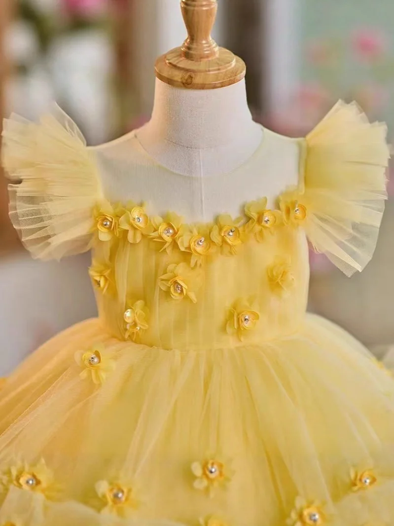 Custom 3D Flower Ruffle Tulle Flower Girl Dress Pageant Gown For Girls Princess Dress For Wedding Birthday Party Special
Custom 3D Flower Ruffle Tulle Flower Girl Dress Pageant Gown For Girls Princess Dress For Wedding Birthday Party Special
