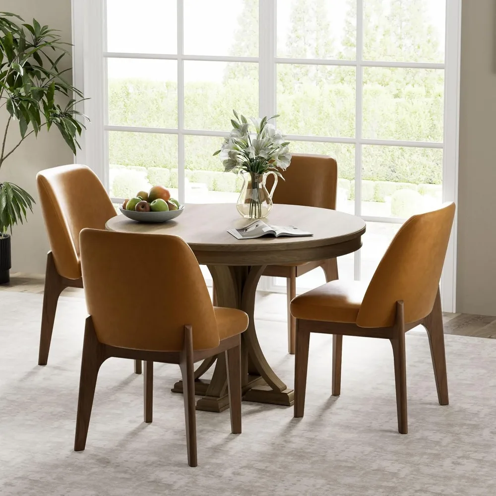 Modern Dining Chairs Set of 4, Faux Leather Kitchen Chairs with Wood Legs, Upholstered Side Chair for Kitchen Dining Room
Modern Dining Chairs Set of 4, Faux Leather Kitchen Chairs with Wood Legs, Upholstered Side Chair for Kitchen Dining Room