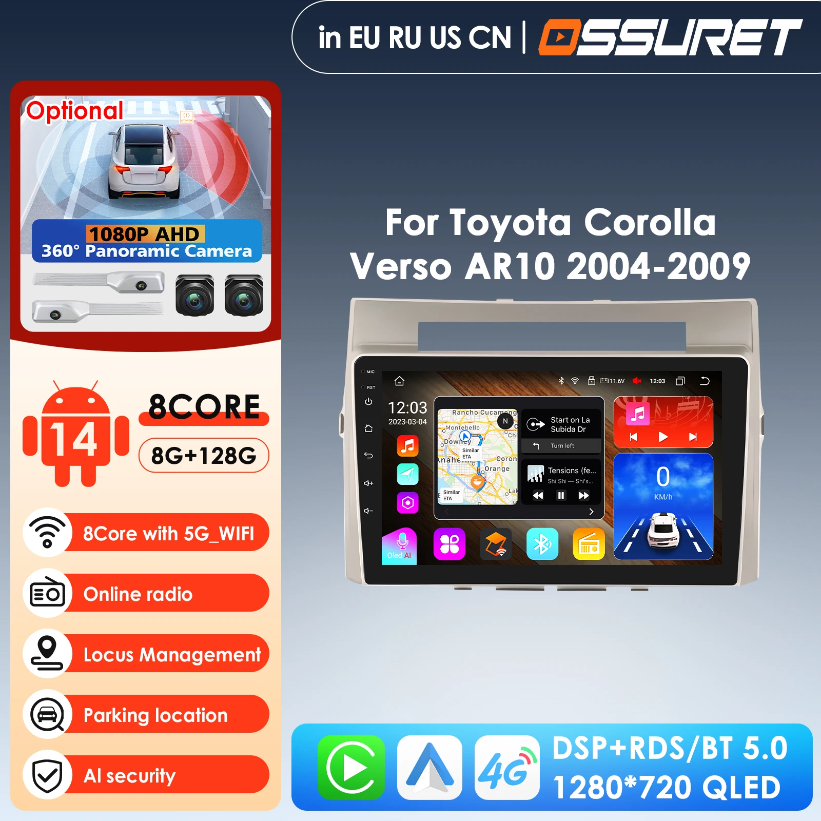 9-дюймовый сенсорный экран 7862 для Toyota Corolla Verso AR10 2004-2009, автомобильный мультимедийный плеер, стерео радио, CarPlay, Android Auto, 4G
9-дюймовый сенсорный экран 7862 для Toyota Corolla Verso AR10 2004-2009, автомобильный мультимедийный плеер, стерео радио, CarPlay, Android Auto, 4G
