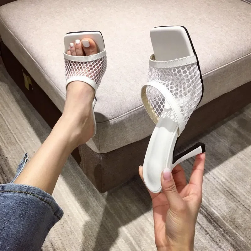 High Heel Women's Slippers 2025 Summer New Square Toe Stiletto Mesh Hollow Sandals and Slippers Women's Shoes Zapatos Para Mujer
High Heel Women's Slippers 2025 Summer New Square Toe Stiletto Mesh Hollow Sandals and Slippers Women's Shoes Zapatos Para Mujer