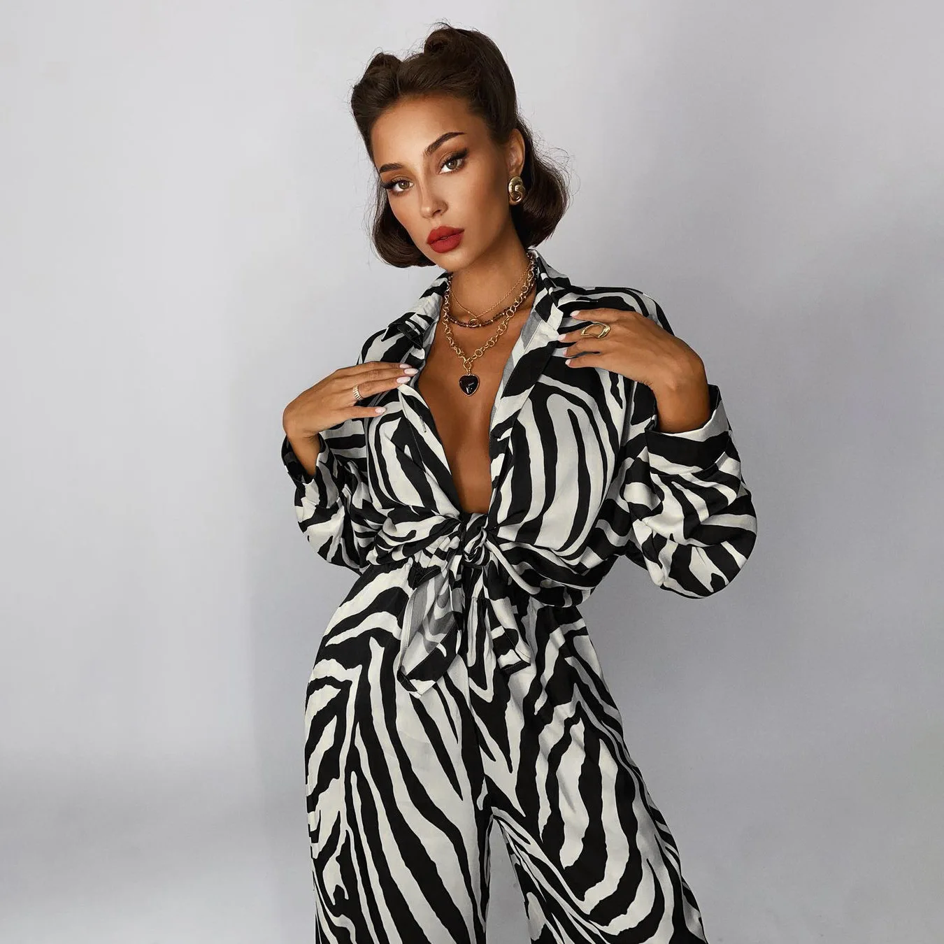 Zebra Print Loose Pajamas Suit Outwear Outfit Women Long Sleeve Shirt&pants 2Pcs Home Clothes Fashion Summer Trousers Set
Zebra Print Loose Pajamas Suit Outwear Outfit Women Long Sleeve Shirt&pants 2Pcs Home Clothes Fashion Summer Trousers Set