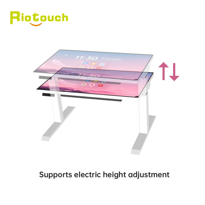 Interactive Digital Signage Touch Screen Table Display With Motorized Height-Adjusted Smart Board