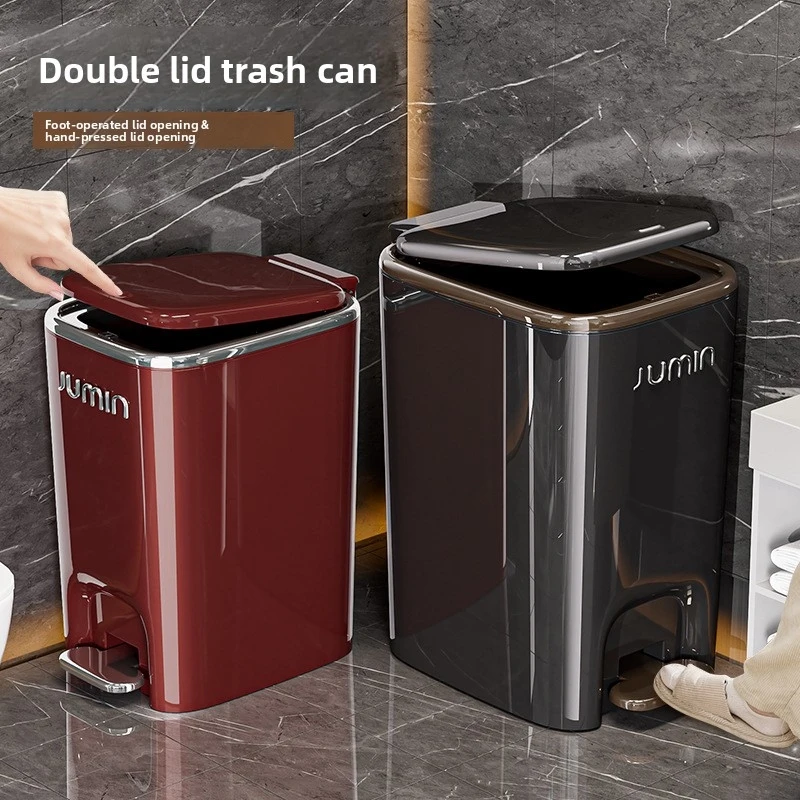Luxury trash can for living room, high-end household model with lid and foot pedal, simple new design for bathroom
Luxury trash can for living room, high-end household model with lid and foot pedal, simple new design for bathroom