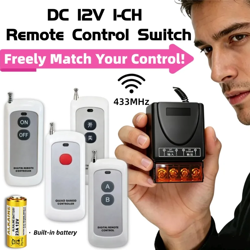 DC 9-72V 30A switch control remote controller 433MHz signal transmitter Switch control remote controller for water pump motor Wi
DC 9-72V 30A switch control remote controller 433MHz signal transmitter Switch control remote controller for water pump motor Wi