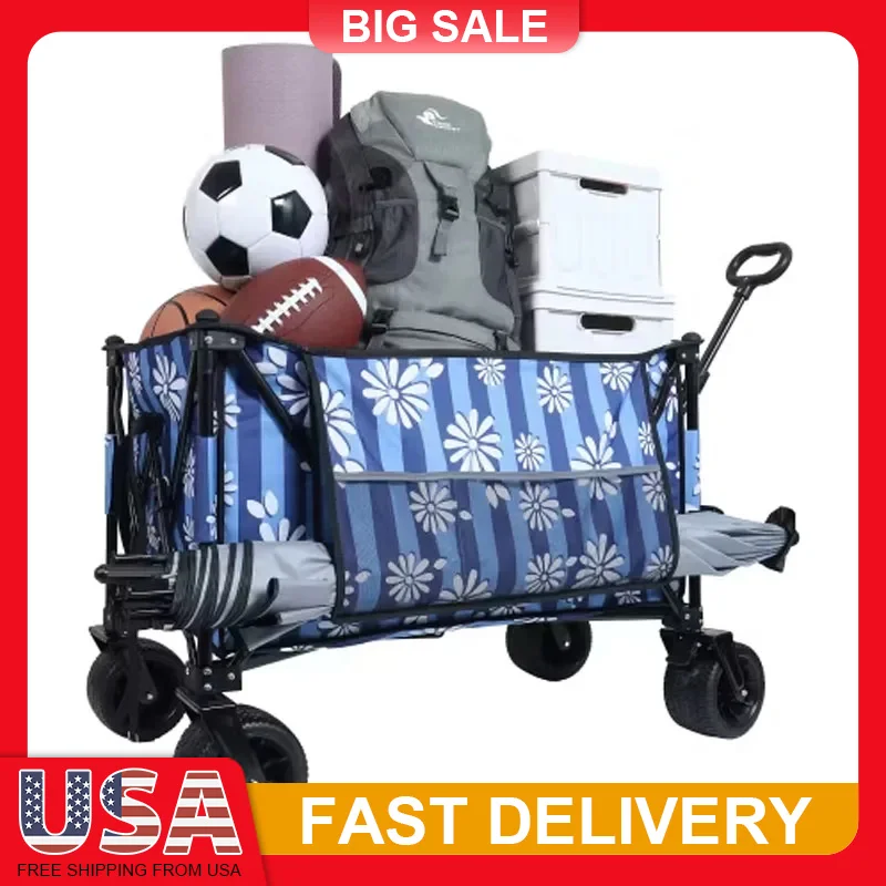 Heavy Duty Folding Wagon Cart 480lbs Capacity All Terrain Wheels with Brakes Cup Holders Side Pocket for Camping Beach Outdoor
Heavy Duty Folding Wagon Cart 480lbs Capacity All Terrain Wheels with Brakes Cup Holders Side Pocket for Camping Beach Outdoor