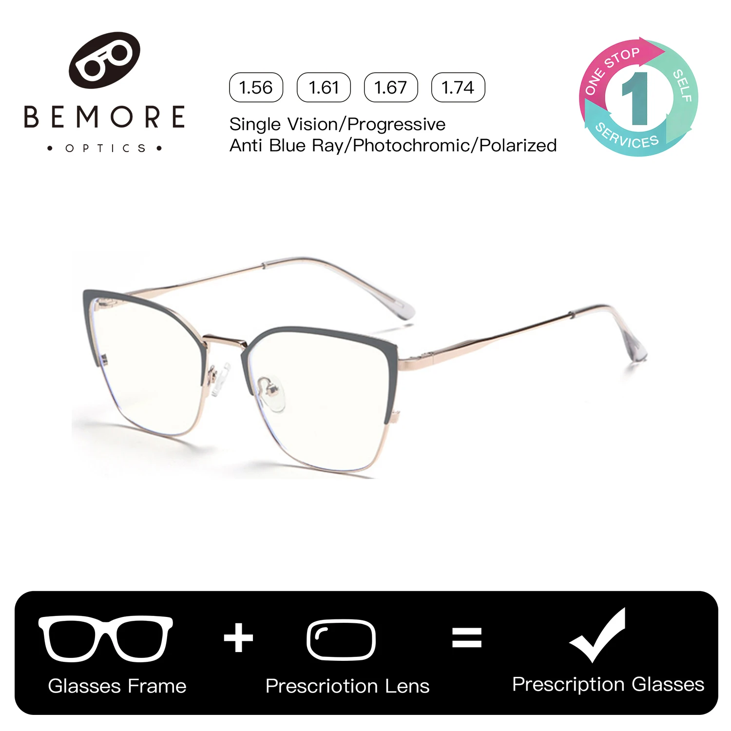 BEMORE Cat Eye Alloy Clip on Prescription Eyewear Women Polarized UV400 Magnetic Outdoor Optical Correction Eyeglasses
BEMORE Cat Eye Alloy Clip on Prescription Eyewear Women Polarized UV400 Magnetic Outdoor Optical Correction Eyeglasses
