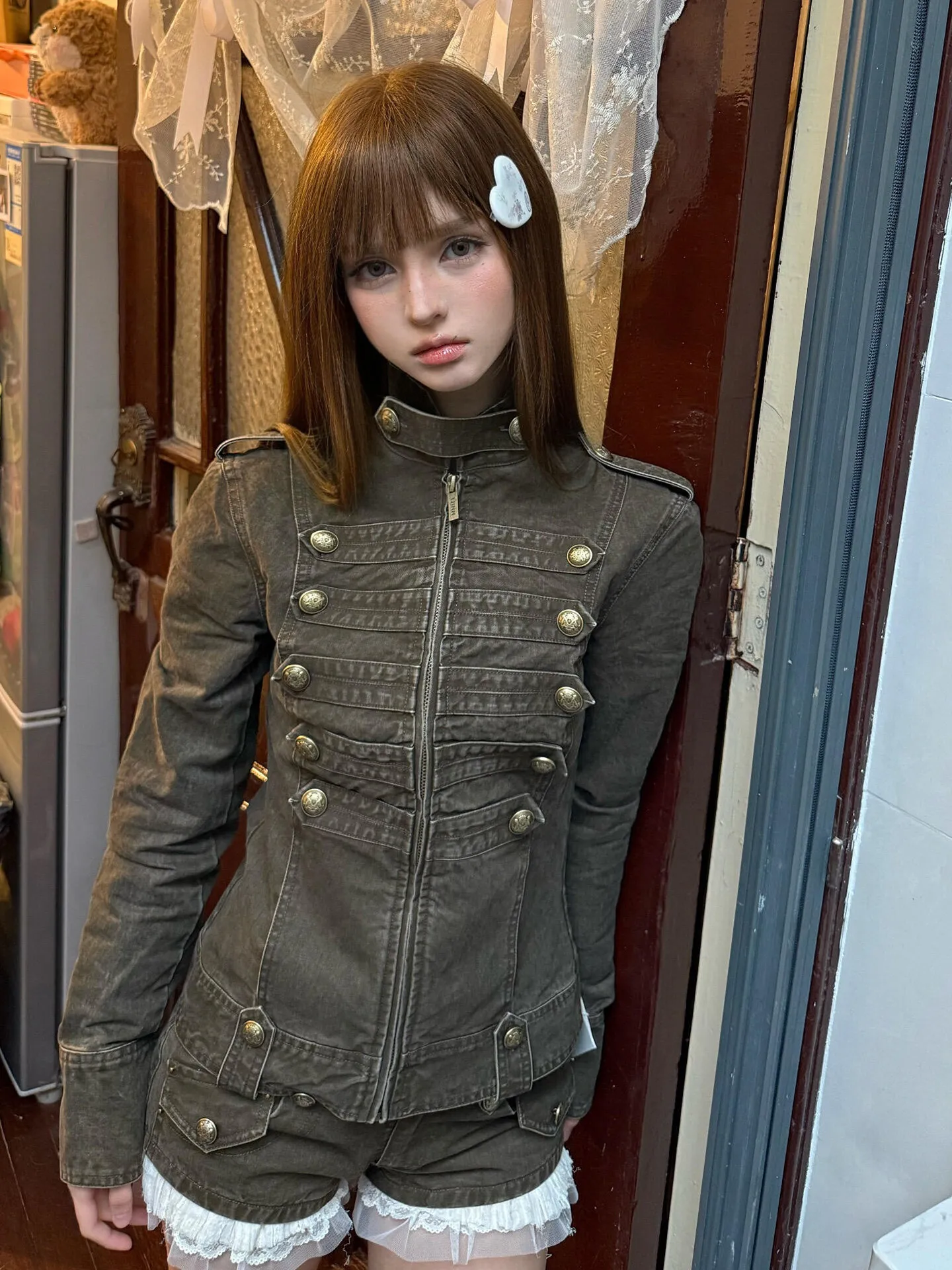 2026 Motorcycle Jacket Subculture Napoleon Jacket Women's Spring New Retro Washed Palace Style Jacket Slim Short Top
2026 Motorcycle Jacket Subculture Napoleon Jacket Women's Spring New Retro Washed Palace Style Jacket Slim Short Top