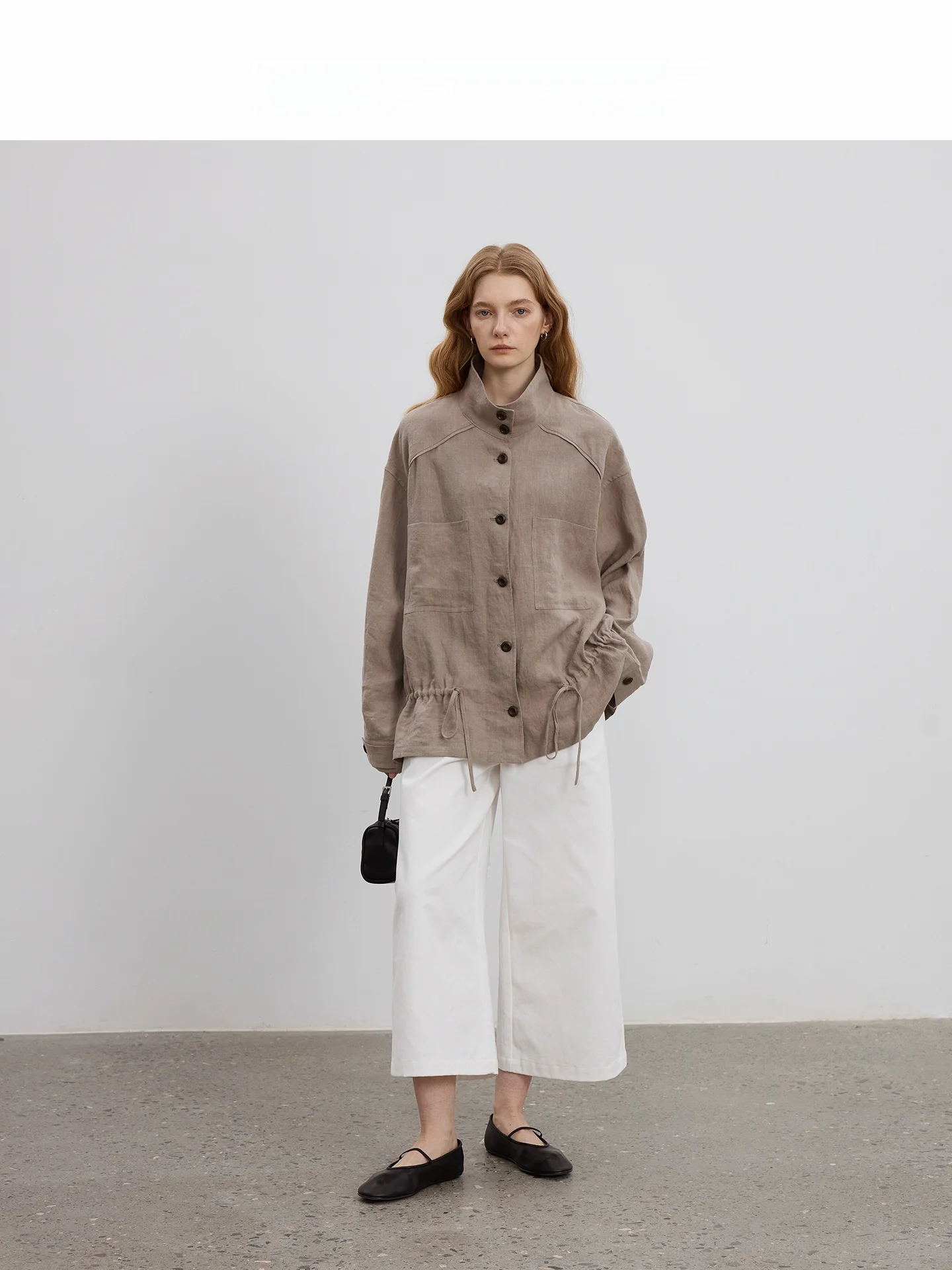Countonme Vintage Loose Hanflax Comfortable Stand Collar Drawstring Design Oversized Shirt Jacket Women's Fashion Spring Brea...
Countonme Vintage Loose Hanflax Comfortable Stand Collar Drawstring Design Oversized Shirt Jacket Women's Fashion Spring Brea...