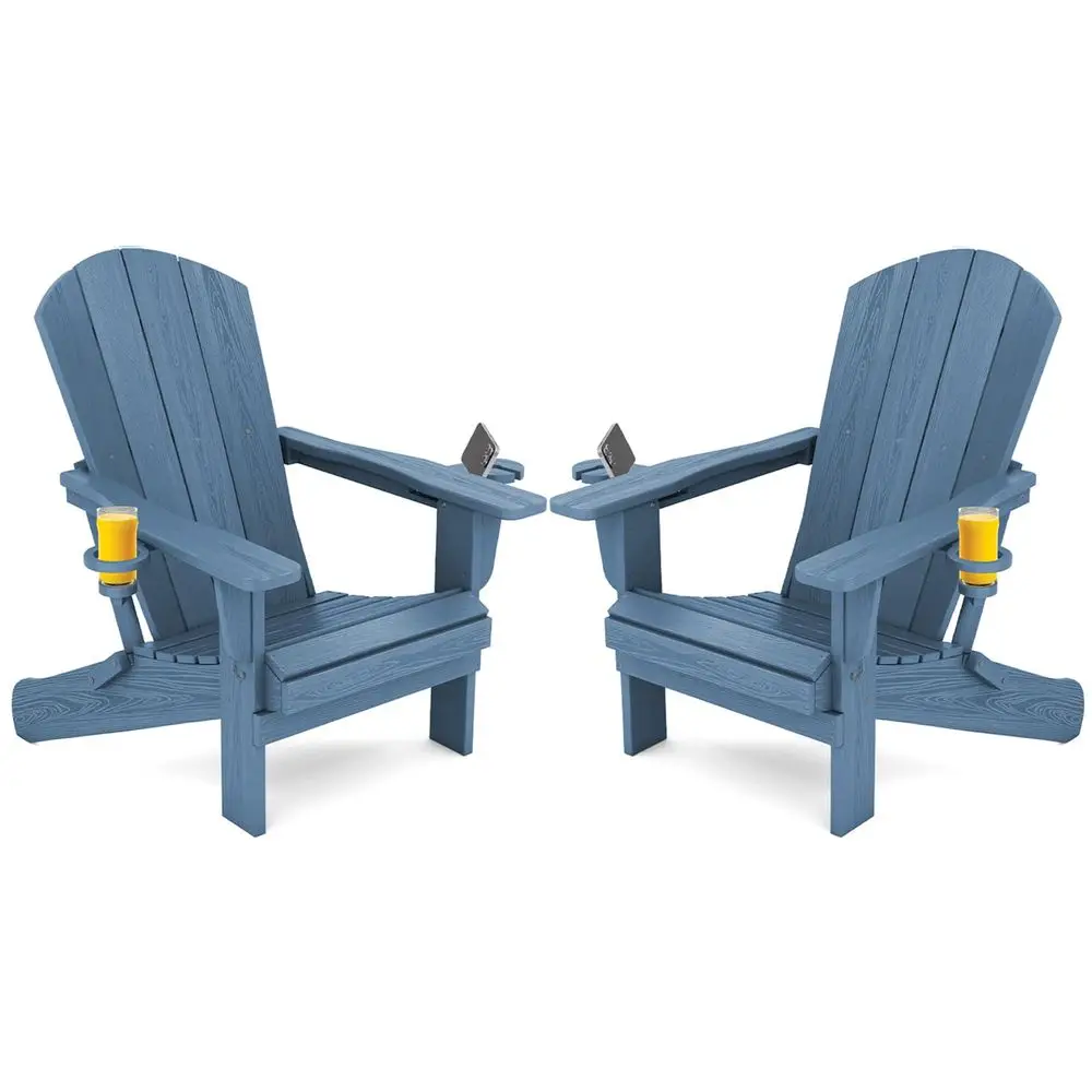 Folding Adirondack Chair, HDPE Adirondack Chairs Set of 2, Plastic Outdoor Chairs Looks Exactly Like Real Wood Navy
Folding Adirondack Chair, HDPE Adirondack Chairs Set of 2, Plastic Outdoor Chairs Looks Exactly Like Real Wood Navy