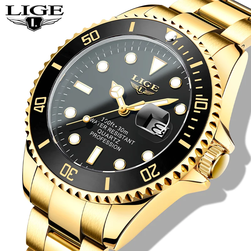 LIGE New Fashion Luxury Gold Watch Men 2022 New Military Sport Quartz Wristwatch Casual Clock Stainless Steel Wateproof Watches
LIGE New Fashion Luxury Gold Watch Men 2022 New Military Sport Quartz Wristwatch Casual Clock Stainless Steel Wateproof Watches