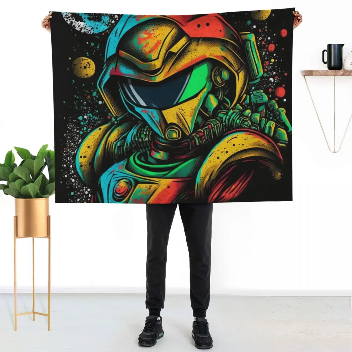 Samus Aran Metroid Graffiti stylized Design Throw Blanket Wrinkle Resistant Lightweight Blanket
Samus Aran Metroid Graffiti stylized Design Throw Blanket Wrinkle Resistant Lightweight Blanket