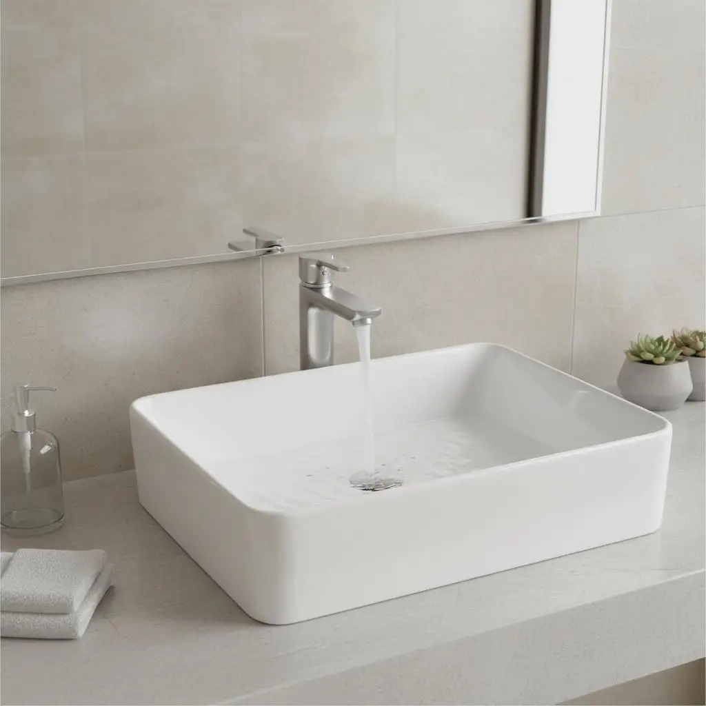 Rectangle Bathroom Basin 19" x 14.7" For Bathroom Hotel RV Ceramic Countertop Vanity Vessel Above Counter Modern Style Bright
Rectangle Bathroom Basin 19" x 14.7" For Bathroom Hotel RV Ceramic Countertop Vanity Vessel Above Counter Modern Style Bright