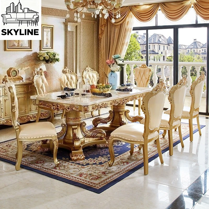 Marble rectangular dining table and chair combination restaurant household solid wood carving flower large dining table
Marble rectangular dining table and chair combination restaurant household solid wood carving flower large dining table
