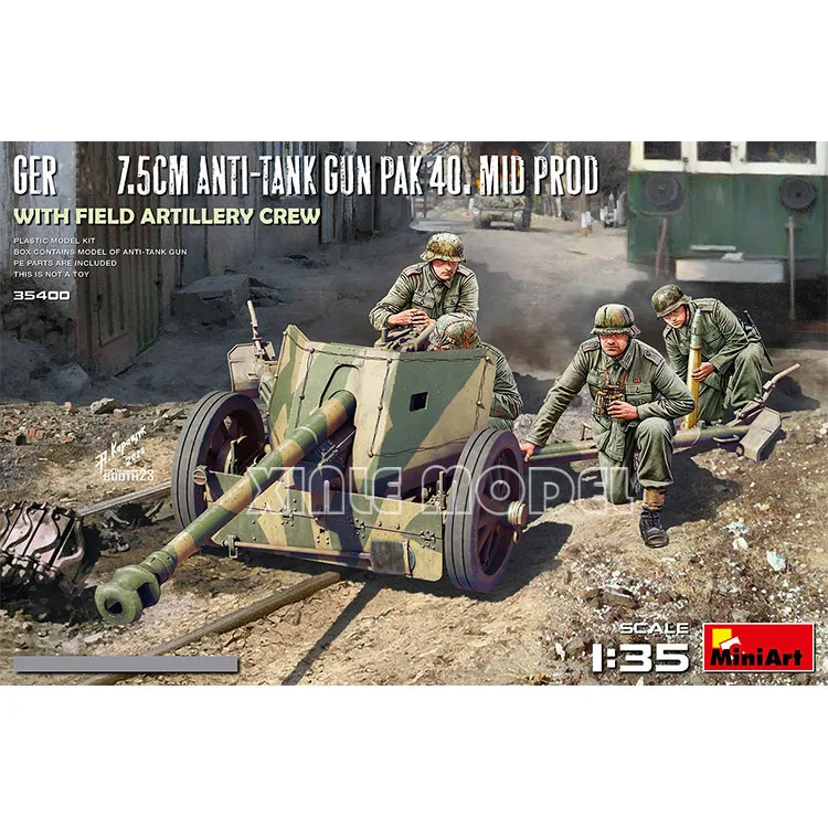 MiniArt Plastic Assembled Model Kit 35400 German 7.5cm Anti-Tank Gun PaK 40 with Field Artillery 1/35
MiniArt Plastic Assembled Model Kit 35400 German 7.5cm Anti-Tank Gun PaK 40 with Field Artillery 1/35
