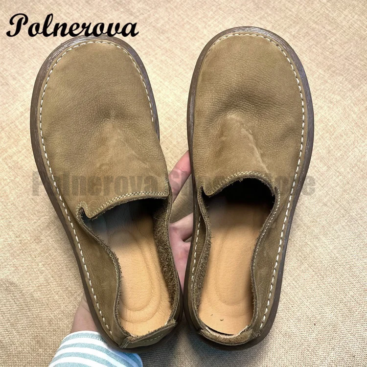 Wide Roun Toe Slip On Loafers Men's Shoes Soft Sole Soft Leather Derby Shoes Cowhide Breathable Casual Shoes Handmade Men Botas 
Wide Roun Toe Slip On Loafers Men's Shoes Soft Sole Soft Leather Derby Shoes Cowhide Breathable Casual Shoes Handmade Men Botas