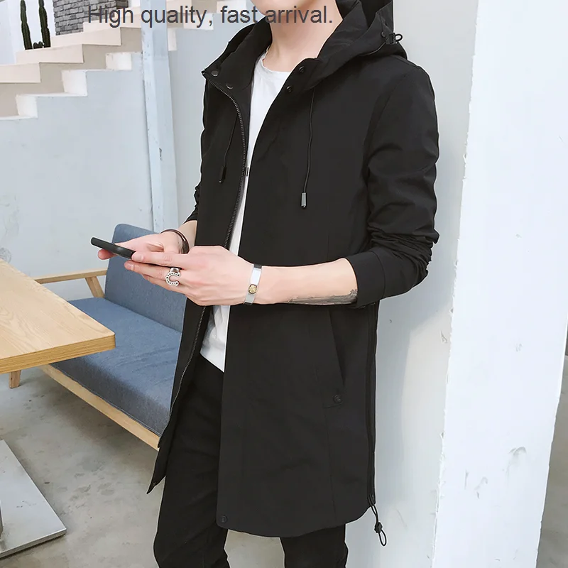 Men's Trench Coat Mid-Length Handsome Hooded New Spring and Autumn Coat Fashion Casual Men's Cloak Korean Style Slim Fit
Men's Trench Coat Mid-Length Handsome Hooded New Spring and Autumn Coat Fashion Casual Men's Cloak Korean Style Slim Fit