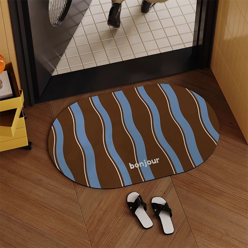 Bathroom Carpet Absorbent Non-slip Carpets Retro Striped Floor Mat Stain-resistant Durable Diatom Mud Mats Home Decoration Rug
Bathroom Carpet Absorbent Non-slip Carpets Retro Striped Floor Mat Stain-resistant Durable Diatom Mud Mats Home Decoration Rug