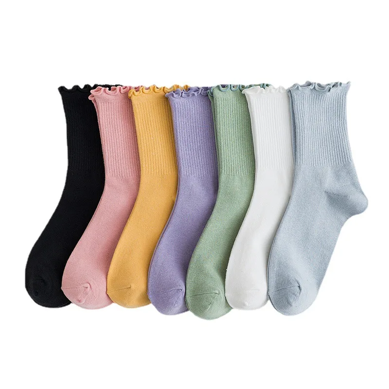 Spring and summer women's medium tube thin model solid color short cotton socks day system candy color pile socks ins tide
Spring and summer women's medium tube thin model solid color short cotton socks day system candy color pile socks ins tide
