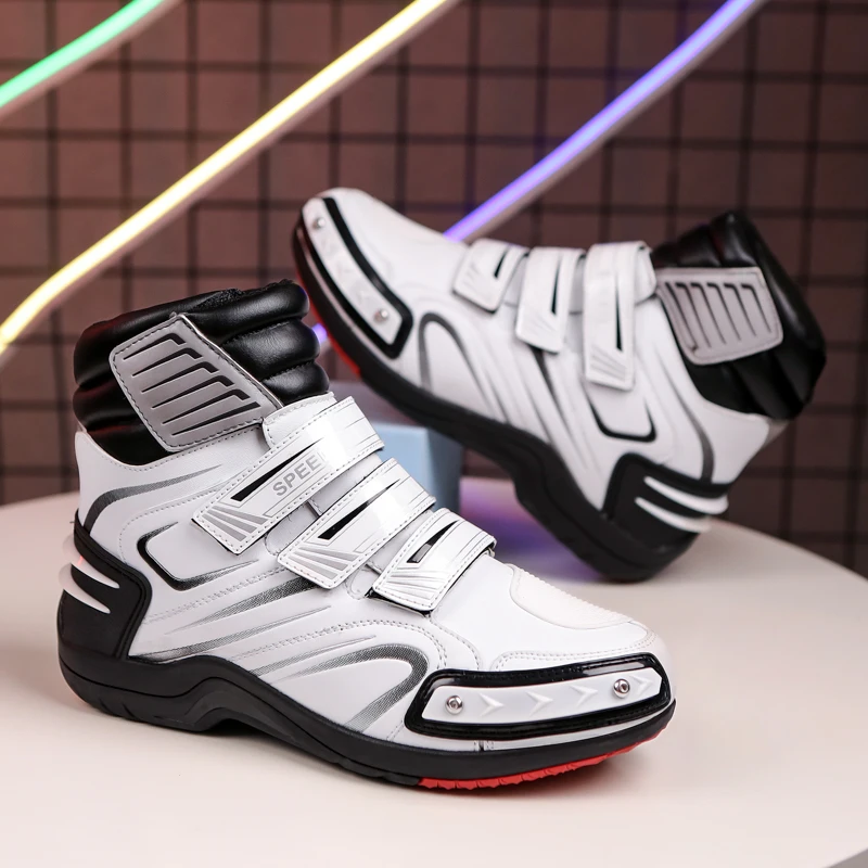 Breathable Men Motorcycle Protective Boots Microfiber Luminous Mid-calf Motorcycle Boots Women Anti-slip Motorbike Riding Shoes
Breathable Men Motorcycle Protective Boots Microfiber Luminous Mid-calf Motorcycle Boots Women Anti-slip Motorbike Riding Shoes