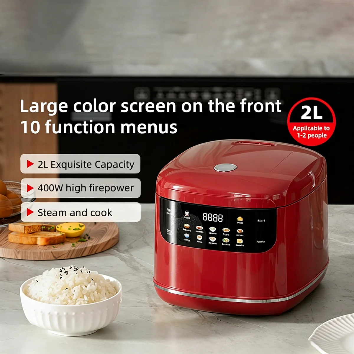 Hot Sale 2L Multi-Function Digital Electric Rice Cooker Commercial Kitchen Appliance Keep Warm Feature Plastic Measuring Cup
Hot Sale 2L Multi-Function Digital Electric Rice Cooker Commercial Kitchen Appliance Keep Warm Feature Plastic Measuring Cup