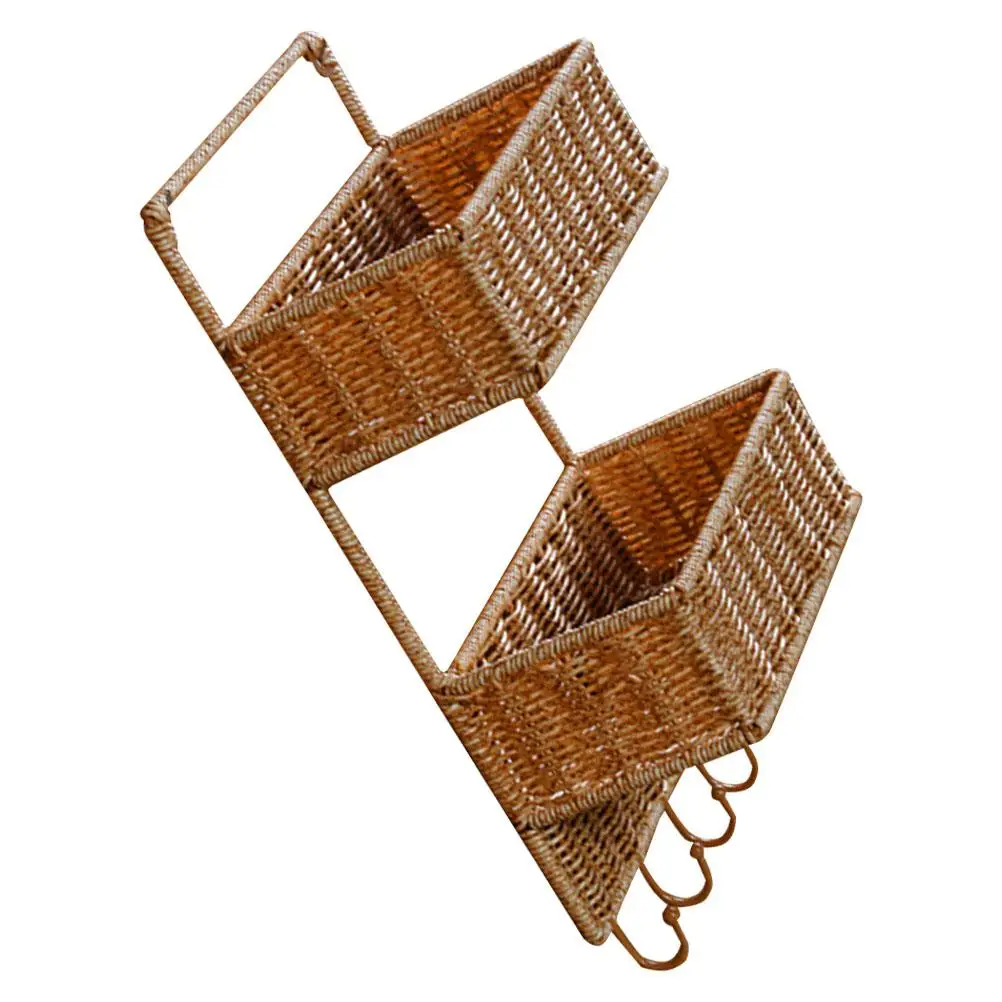 Wall Shelf Hanging Storage Basket Plastic Rattan Woven Kitchen Fruit Vegetable Baskets Bathroom Vanity Storage Rack Multi
Wall Shelf Hanging Storage Basket Plastic Rattan Woven Kitchen Fruit Vegetable Baskets Bathroom Vanity Storage Rack Multi