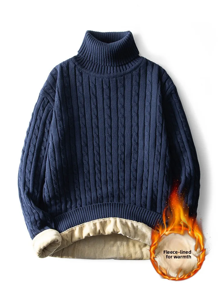 2025 Men's Autumn Winter Turtleneck Sweaters Plush Thicken Keep Warm Knitted Sweater Pullover Male Casual Knitwear Sweater Coats
2025 Men's Autumn Winter Turtleneck Sweaters Plush Thicken Keep Warm Knitted Sweater Pullover Male Casual Knitwear Sweater Coats
