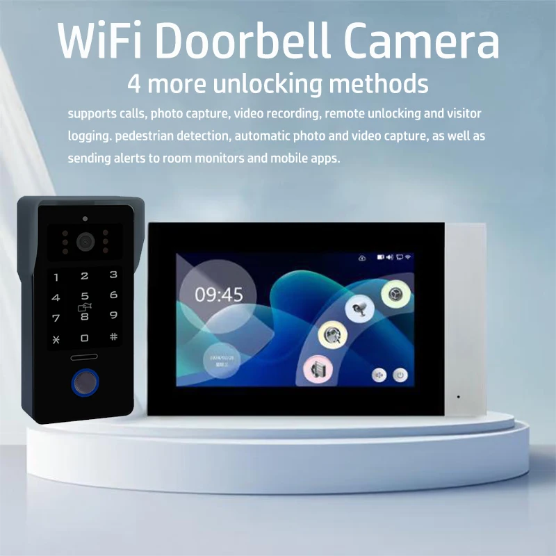Tuya Wireless Video Doorbell 2 Wire 7in IPS LCD Touch Screen 2MP 1080P Night Vision RFID Unlock IC Card Unlock Smart Intercom
Tuya Wireless Video Doorbell 2 Wire 7in IPS LCD Touch Screen 2MP 1080P Night Vision RFID Unlock IC Card Unlock Smart Intercom